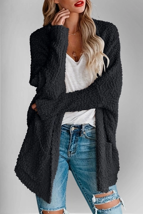 Double Take Pocketed Open Front Long Sleeve Cardigan Exclusive Online Deal Today Only Hot Sale