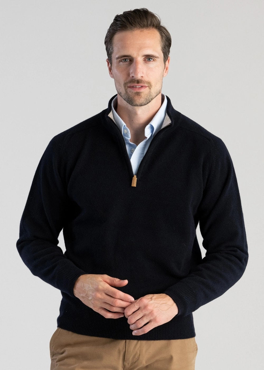 Mega Sale Now Limited Time Sale Lambswool 2 Ply Zip Neck