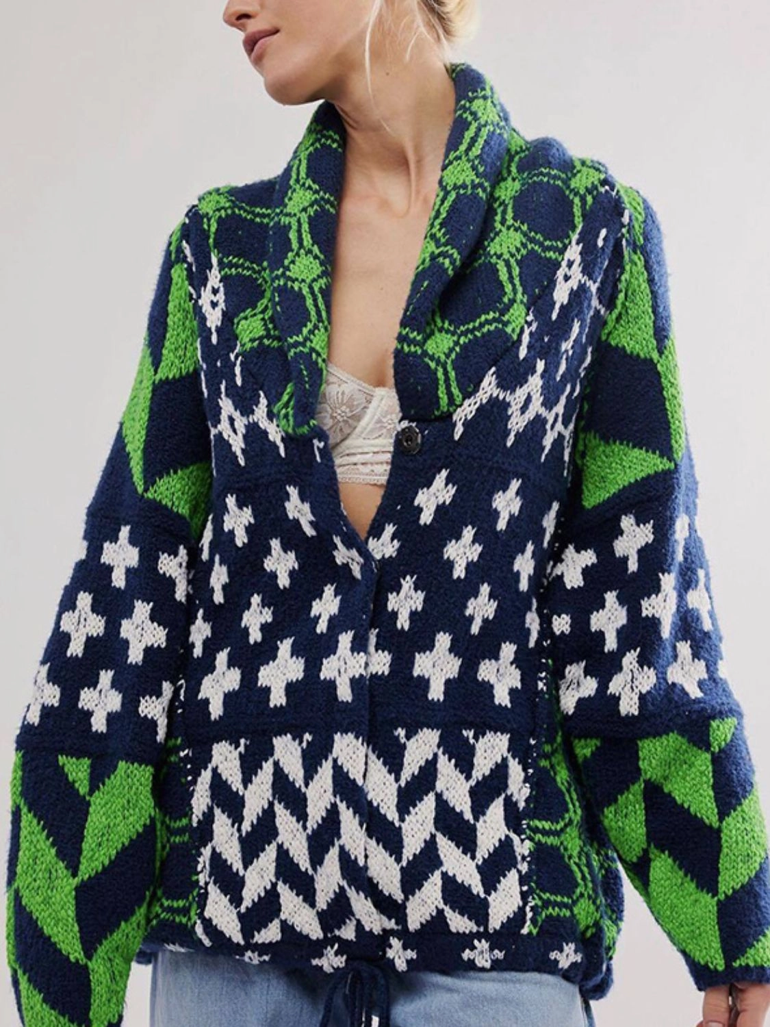 MustHave Items Shop Hot Deals Collared Neck Long Sleeve Cardigan