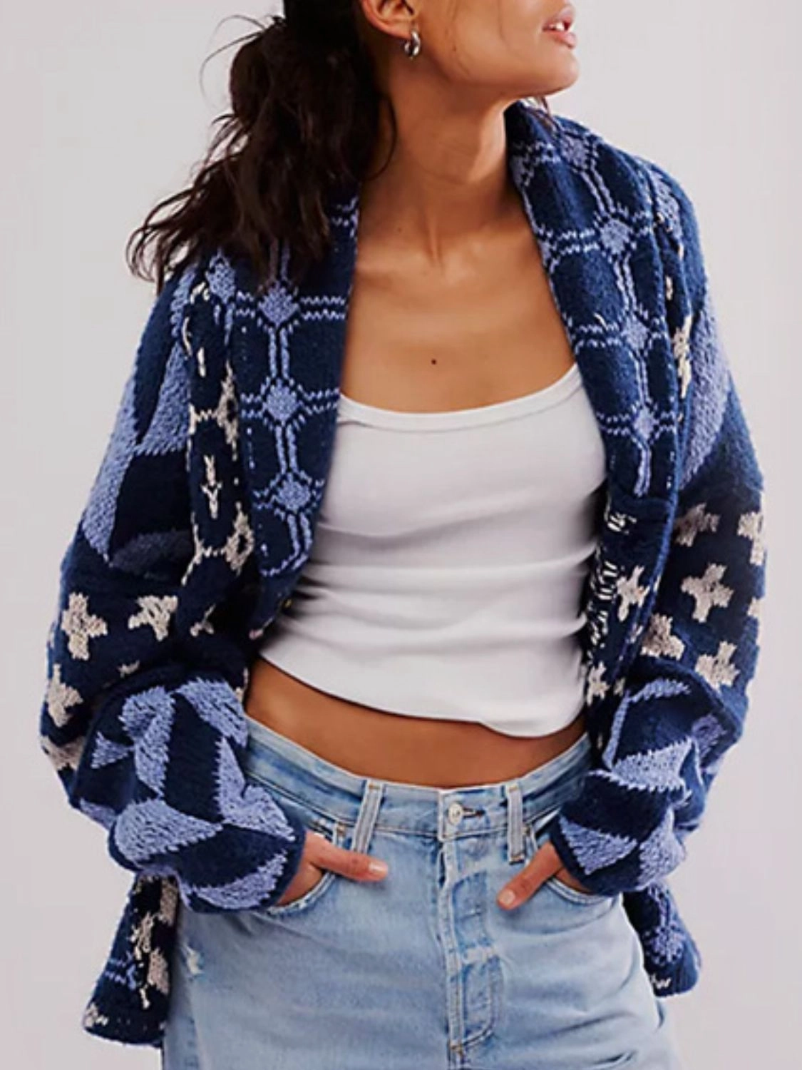 Special Price Offer Collared Neck Long Sleeve Cardigan
