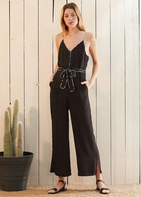 Women'S Multi-Color Binding Jumpsuit In Black By Shop At Konus Grab Todays Deal