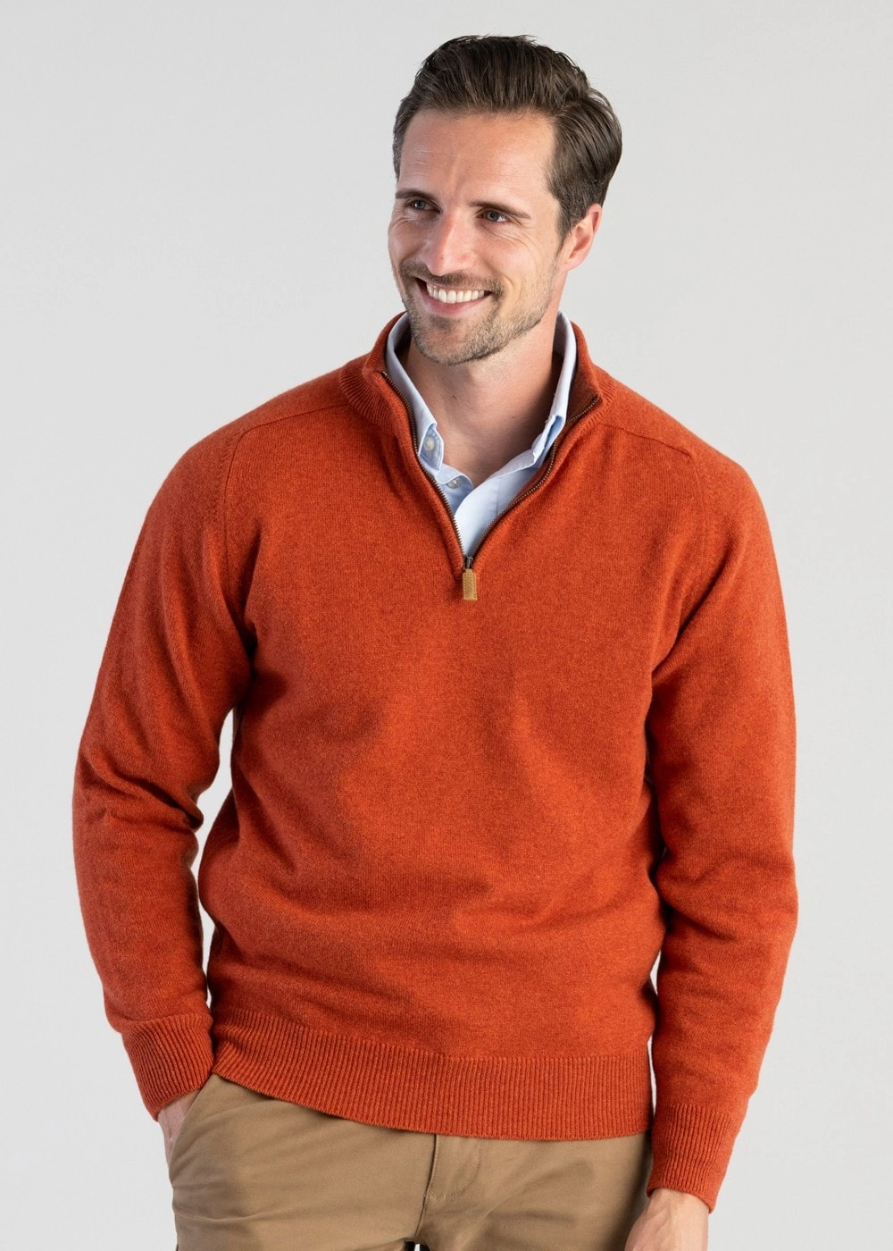 Trending Now Offer Lambswool 2 Ply Zip Neck