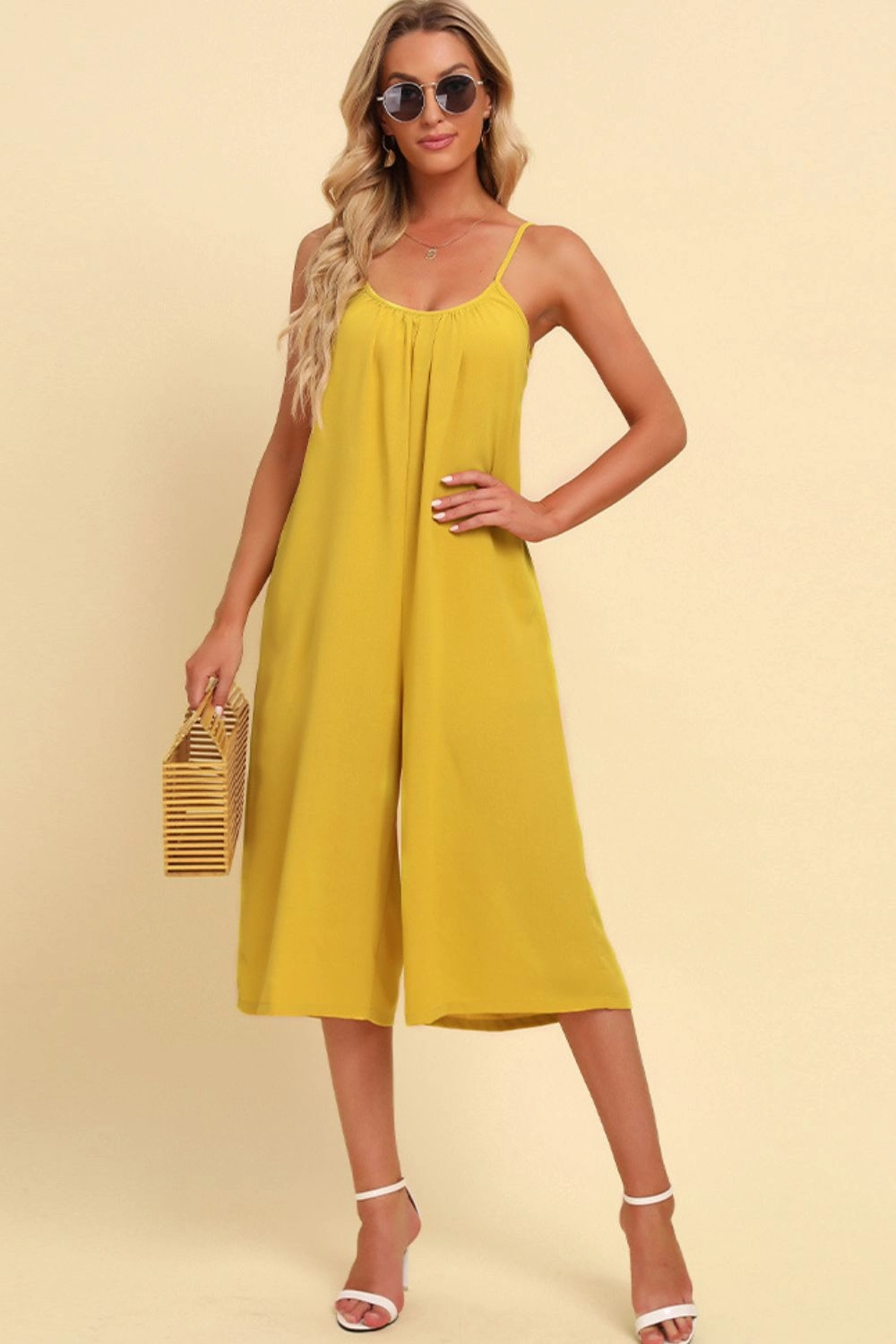 Flash Deal Alert Spaghetti Strap Scoop Neck Jumpsuit