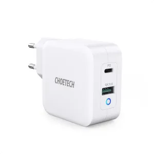 Choetech Pd8002 65W 2-Port (1C, 1A) Gan Charger - Eu Plug Todays Mega Savings Clearance Alert Now