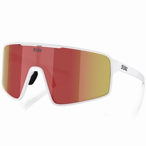 Bliz P001 sunglasses - Matt White Brown W Red Mirror