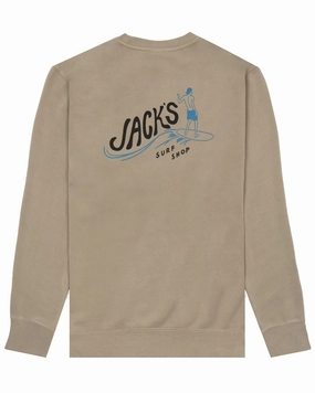 Bobber Pigment Dye Crewneck Sweatshirt - Pigment Sand Stone Trending Hot Deal