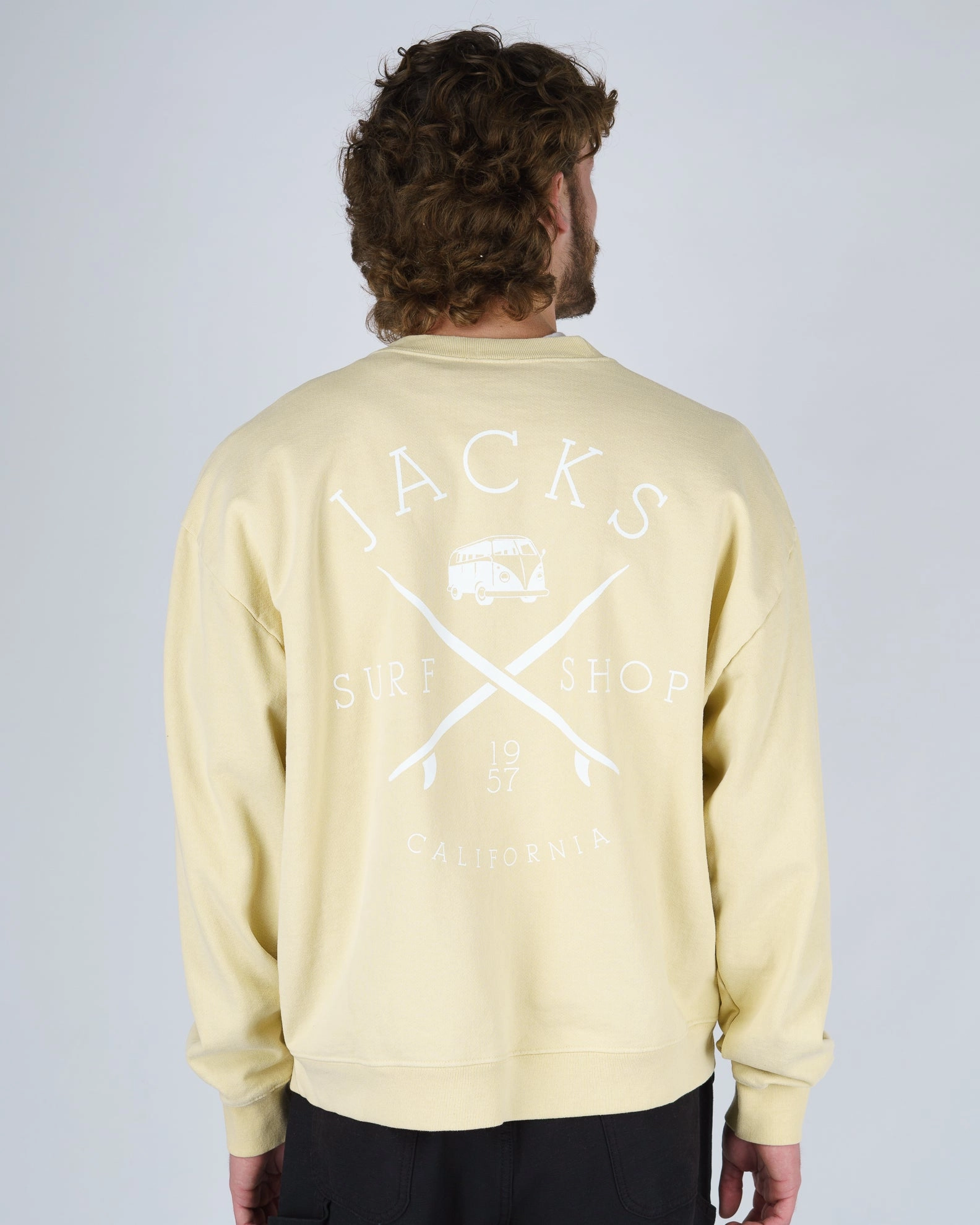 Bus Stop Heavyweight Crewneck - Yellow Clearance Sale Hot Pick Deal