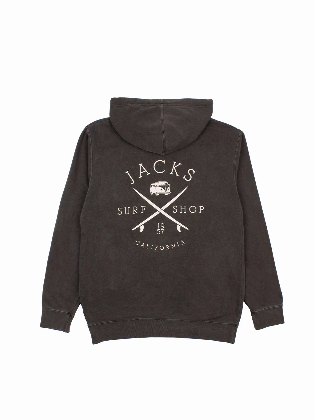 Daily Hot Deal Bus Stop Pigment Dyed Pullover Hoodie 25' - Black