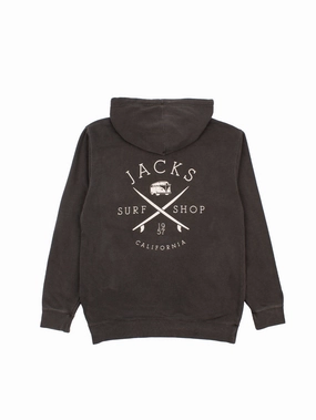 Bus Stop Pigment Dyed Pullover Hoodie 25' - Black Special Occasion Discount