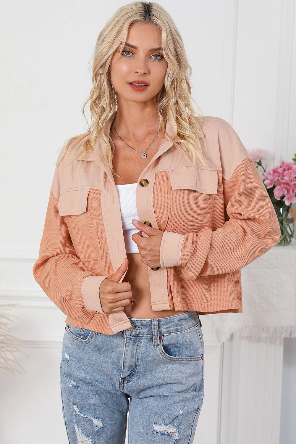 Button Down Dropped Shoulder Jacket Todays Steal