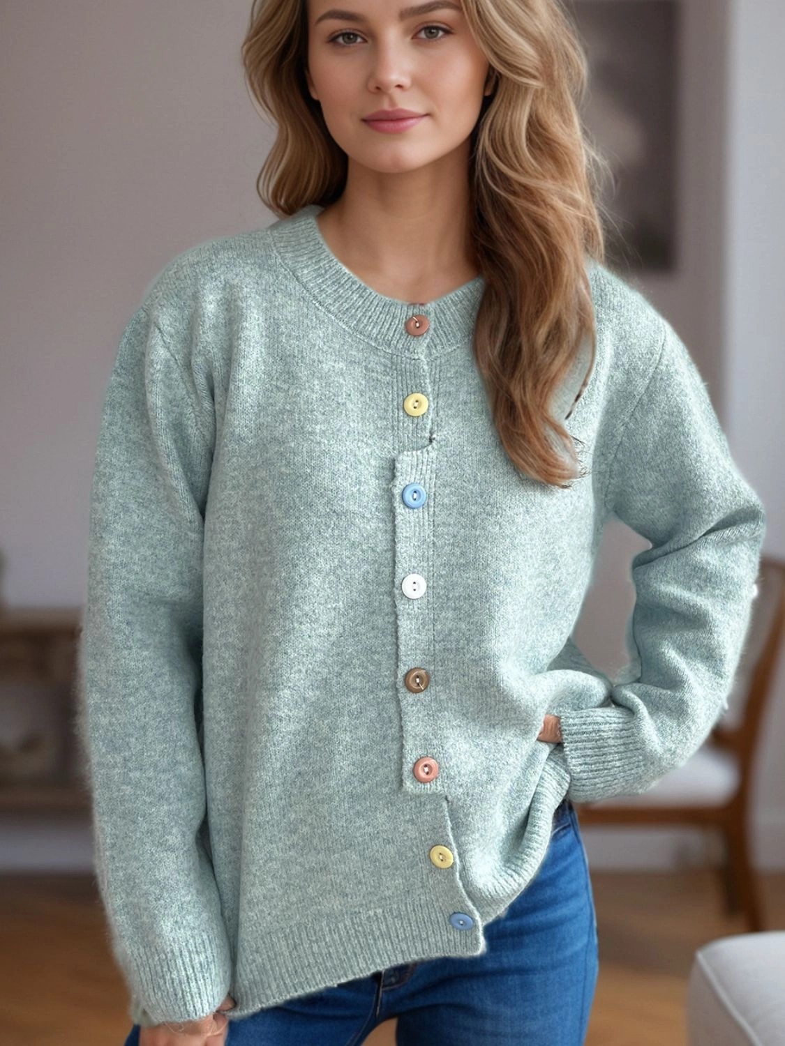 Button Down Long Sleeve Cardigan Online Exclusive Steal