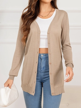Button Down Slit Longline Cardigan Online Exclusive Steal Hot Deal Alert