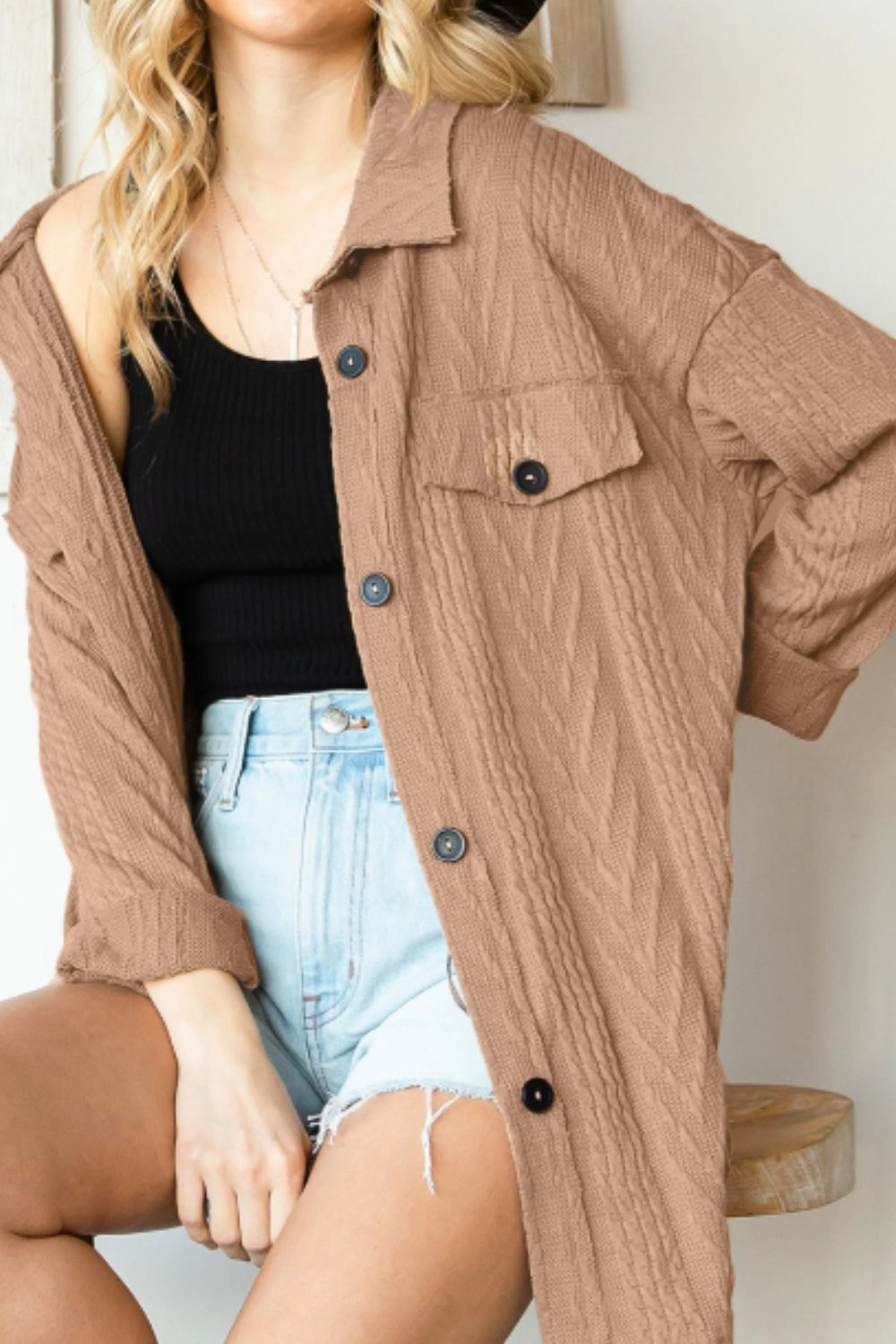 Button Up Drop Shoulder Jacket Unmissable Deal Today
