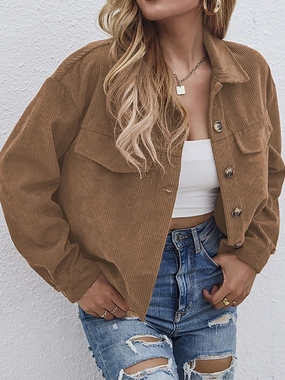 Big Hot Sale Button Up Dropped Shoulder Long Sleeve Jacket
