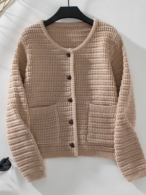 Button Up Long Sleeve Cardigan Clearance Sale Now