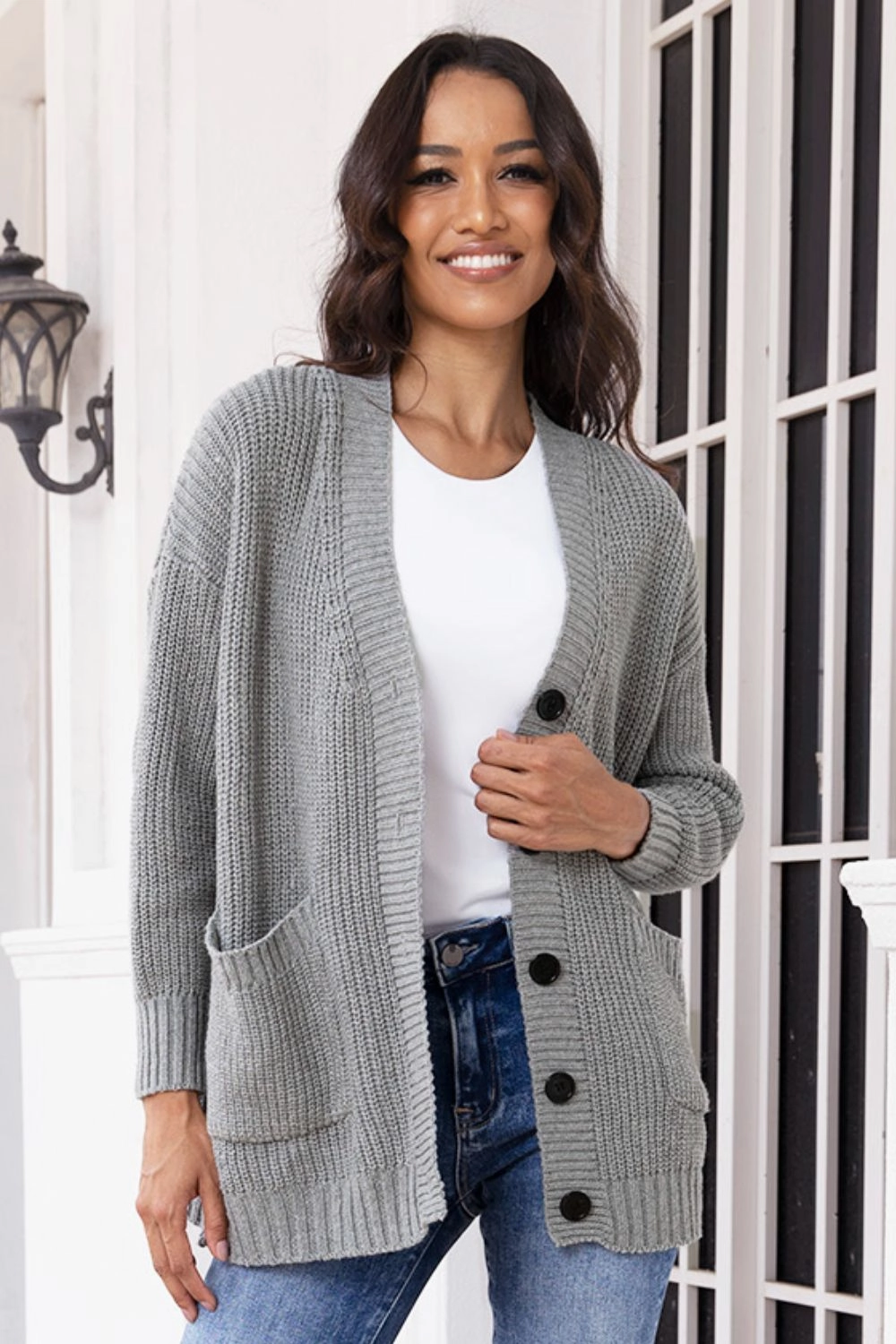 Sweet Deal Inside Big Price Drop Button Up Long Sleeve Cardigan With Pockets