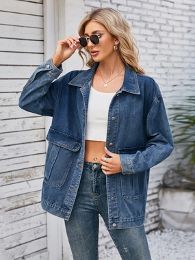 Special Offer Inside Flash Offer Today Button Up Long Sleeve Denim Jacket