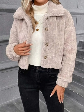 Button Up Long Sleeve Fuzzy Outerwear Shop Smart Save