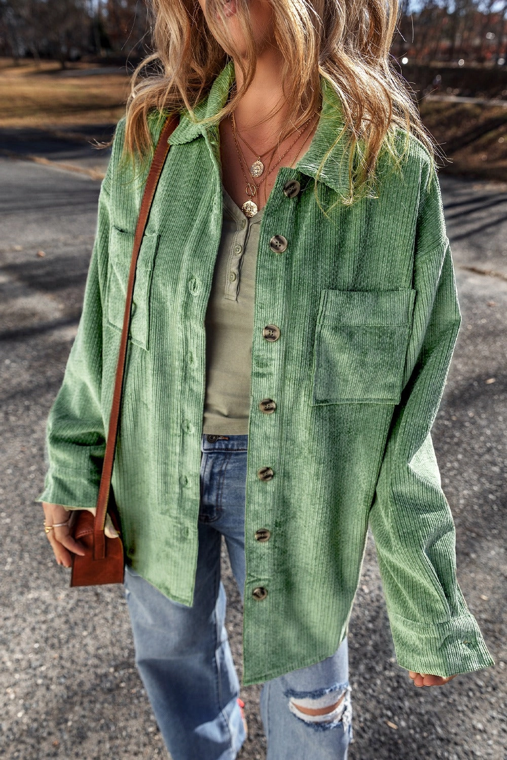 Grab Save Today Exclusive Savings Event Button Up Long Sleeve Jacket
