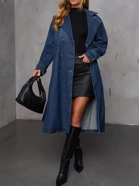 Button Up Long Sleeve Longline Denim Jacket Grab It Before Gone Weekend Sale Special
