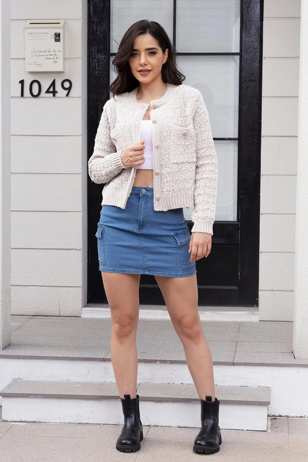 Button Up Round Neck Cardigan GiftWorthy Sale