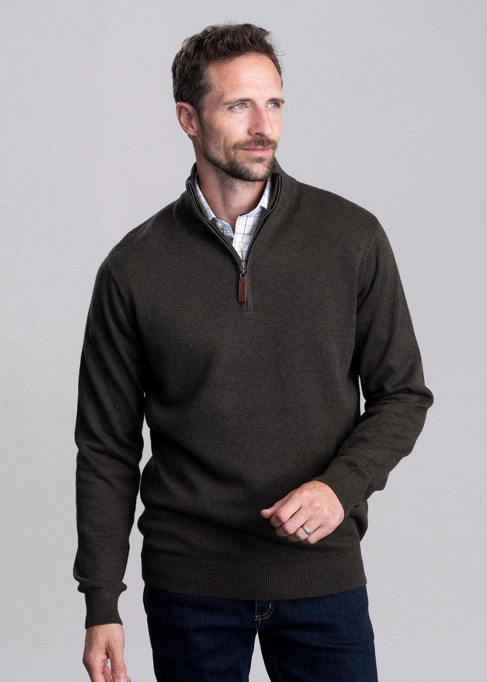 Shop Today Save Special Deal Frenzy Calton Cotton Cashmere  1/4 Zip Jumper