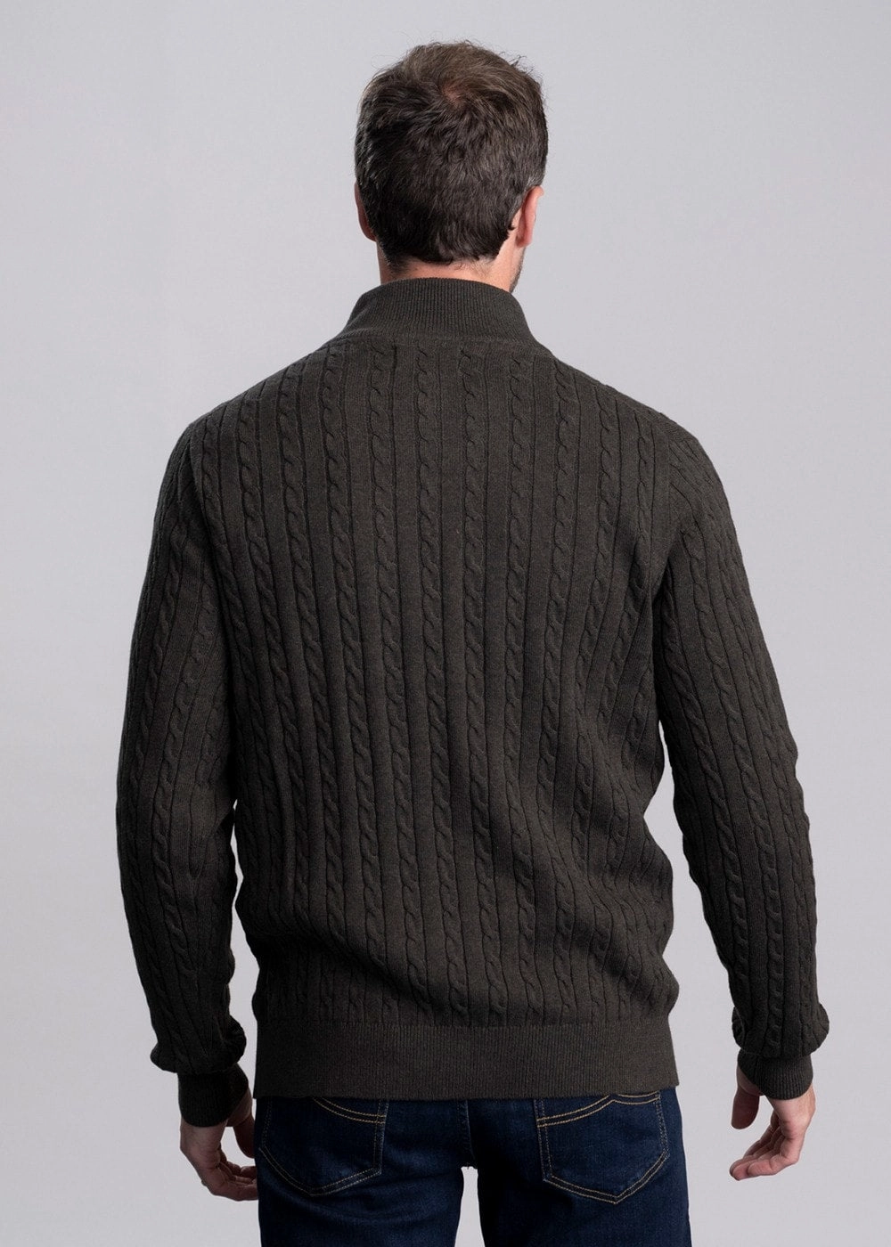 Calton Cotton Cashmere Cable 1/4 Zip Jumper Dont Miss This Offer