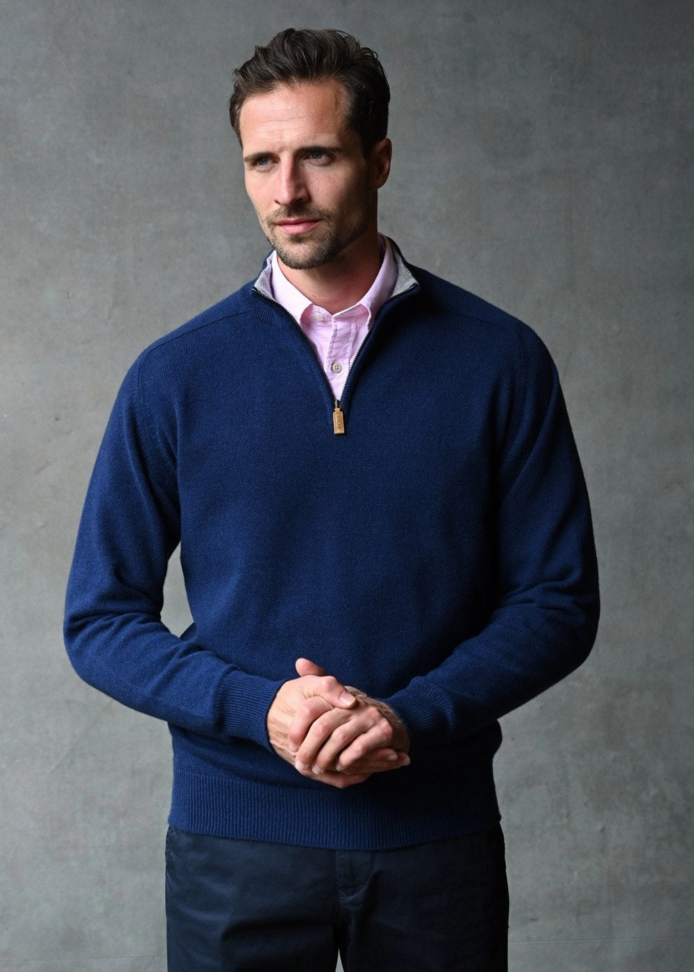 Hot Deals Today Today Only Hot Sale Cashmere 2 Ply Zip Neck Sweater