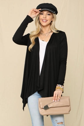 Trending Offer Today Big Price Drop Celeste Full Size Open Front Knit Cardigan