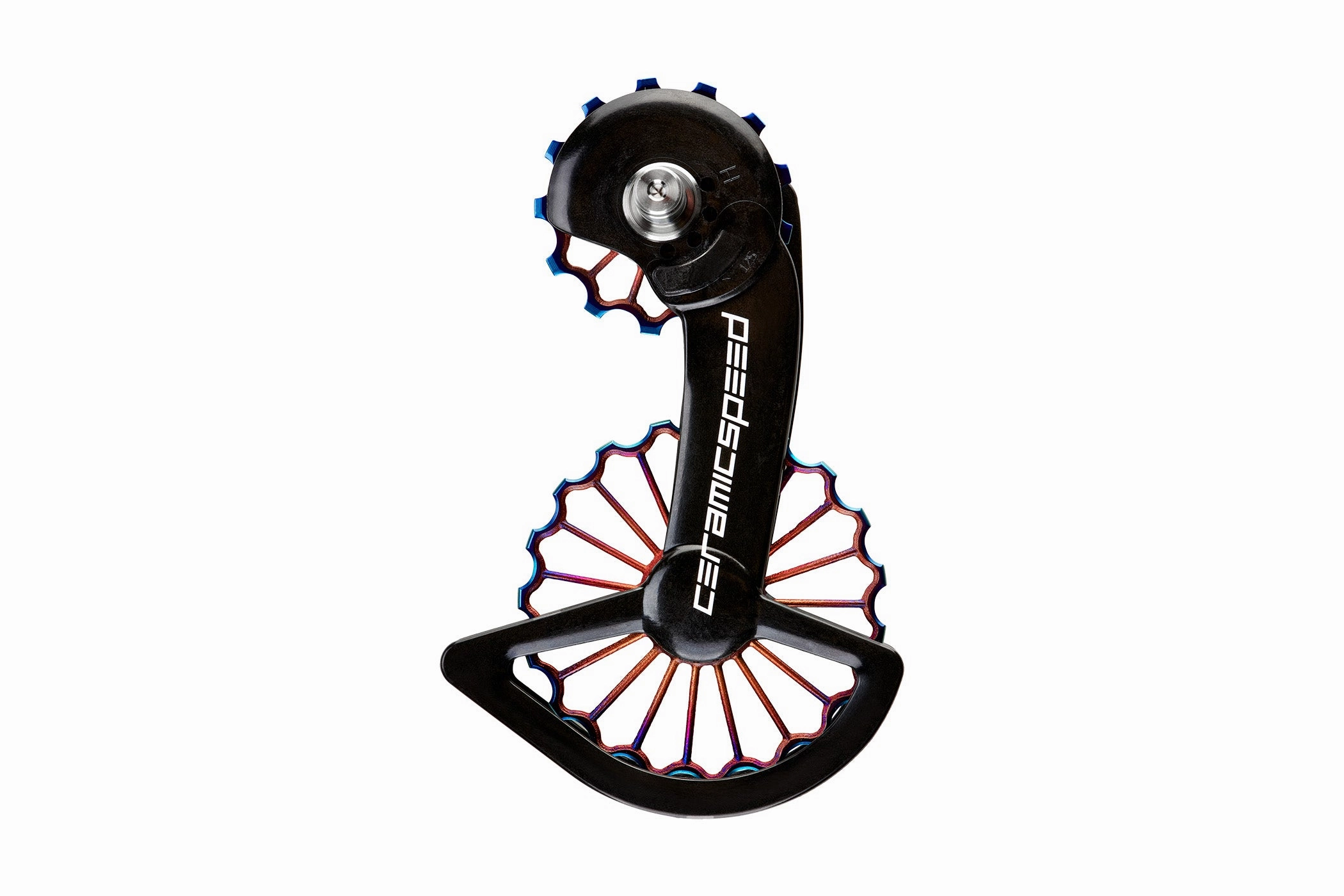 CeramicSpeed 3D Printed Hollow Titanium OSPW for Shimano R9250/R8150 w/ Oil Slick PVD Finish
