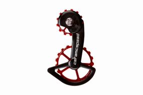 CeramicSpeed Coated Oversized Pulley Wheel System Shimano 9100/R8000 SS Red