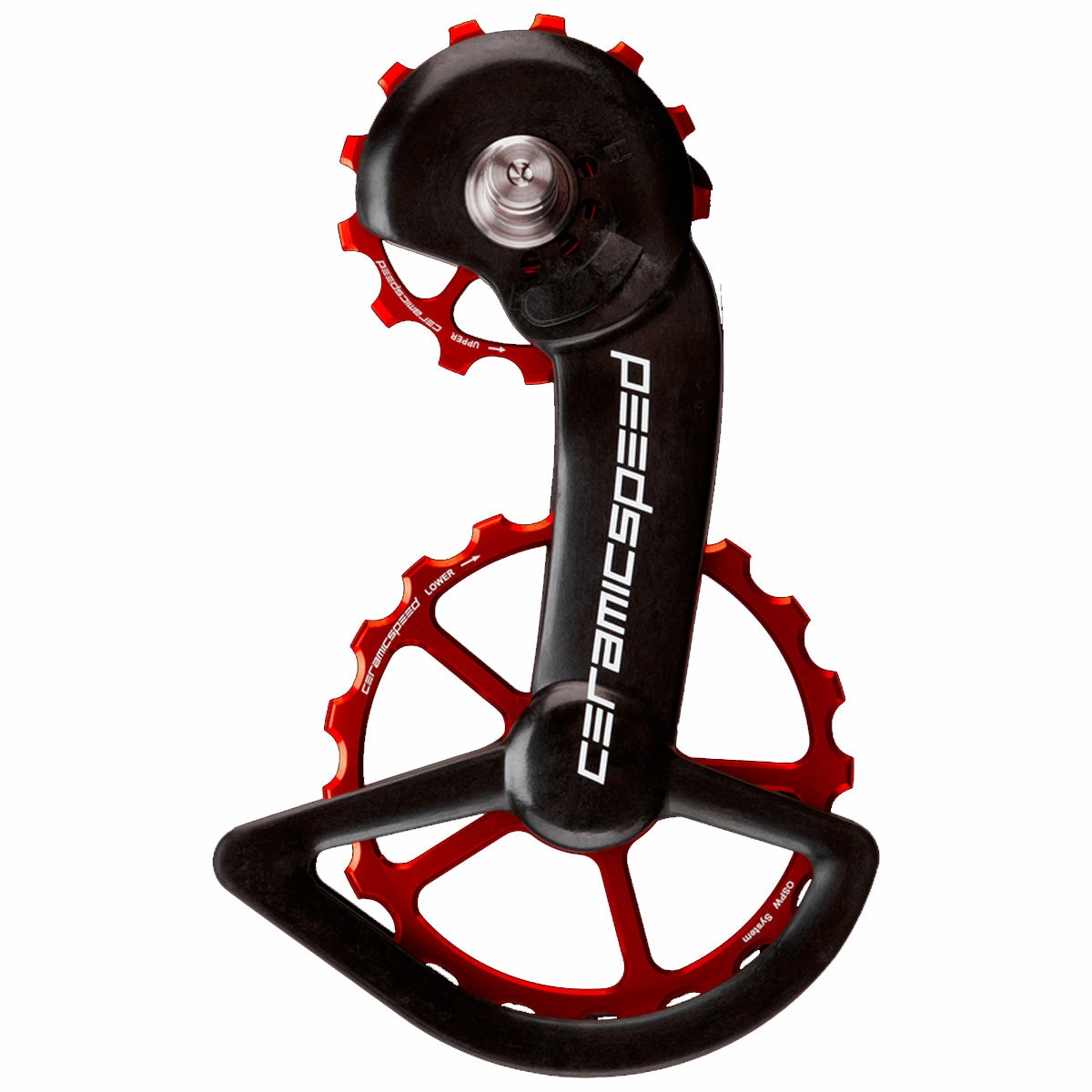 CeramicSpeed OSWP Shimano DA9100/ULT8000 pulley wheel system - Black red