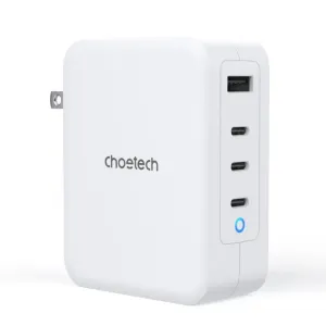 Hot Price Drop Choetech Pd6001 130W 4 Port Wall Charger Us White