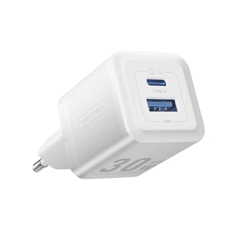 Vention Feq 2-Port Usb (C A) Gan Charger (30W/30W) Eu Plug Limited Time Steal Price Drop Frenzy