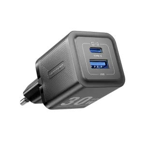 Mega Discount Today Vention Feq 2-Port Usb (C A) Gan Charger (30W/30W) Eu Plug