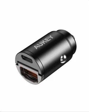 Save Big Today Shop Save Today Aukey Cc-A3 Pd Metal Dual Port 30W Fast Car Charger With Pps &Amp; Qc 3.0