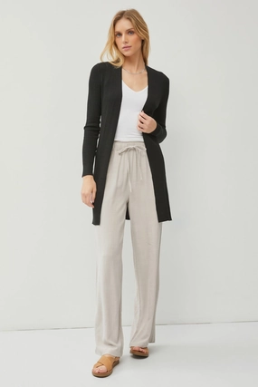 Todays Trending Deals Exclusive Online Offer Be Cool Ribbed Open Front Long Sleeve Cardigan