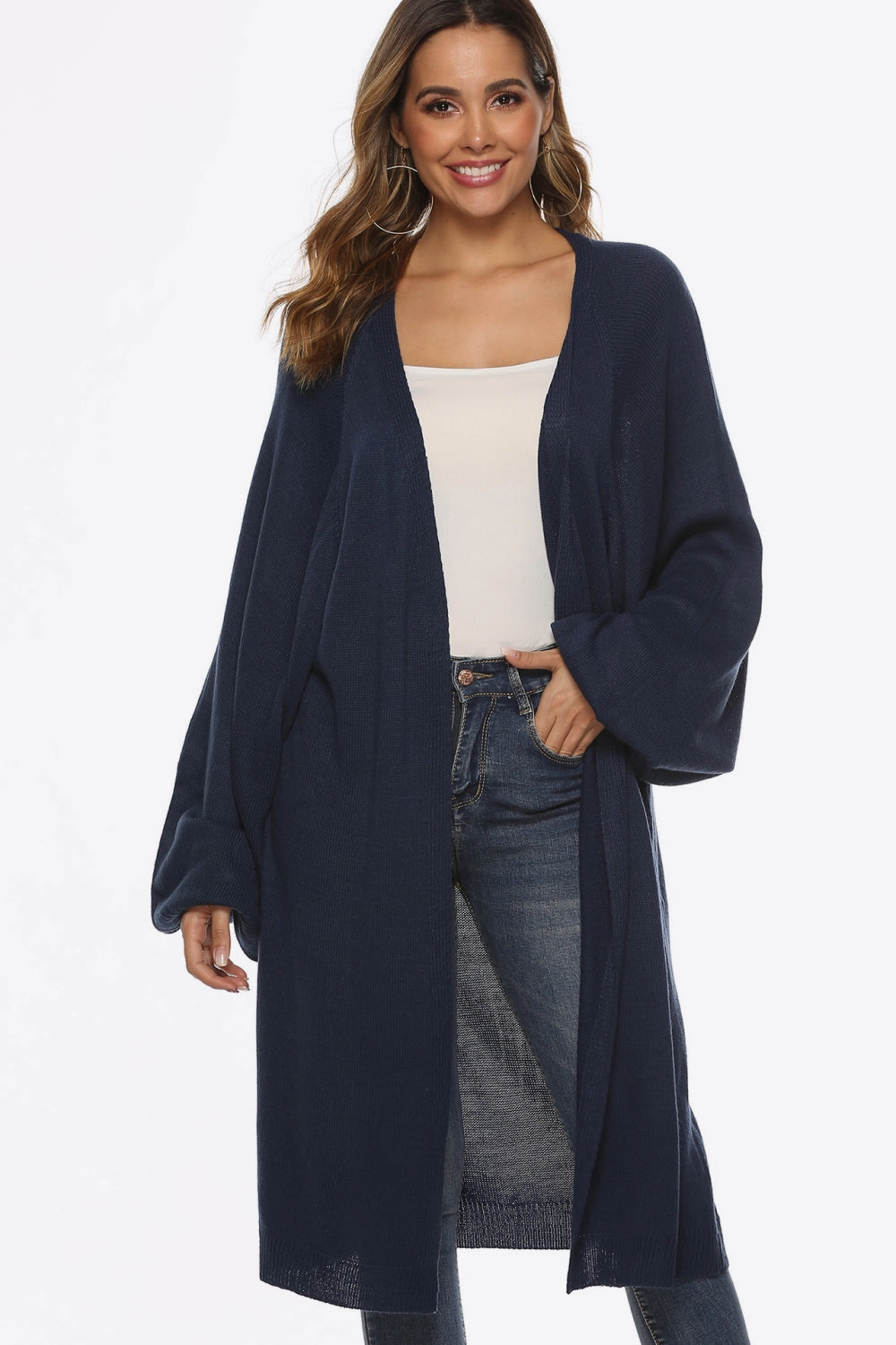 Shop Hot Deals Exclusive Deal Inside Long Sleeve Open Front Cardigan