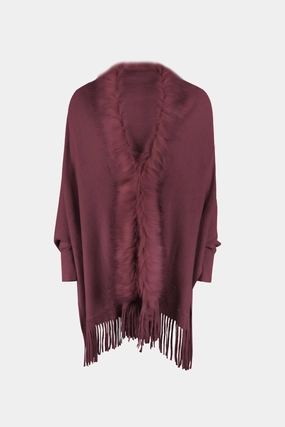 Fringe Open Front Long Sleeve Poncho Grab Your Hot Pick