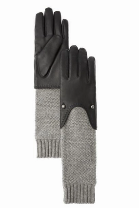 Trending Today Steal Marron Ladies Leather & Knit Gloves