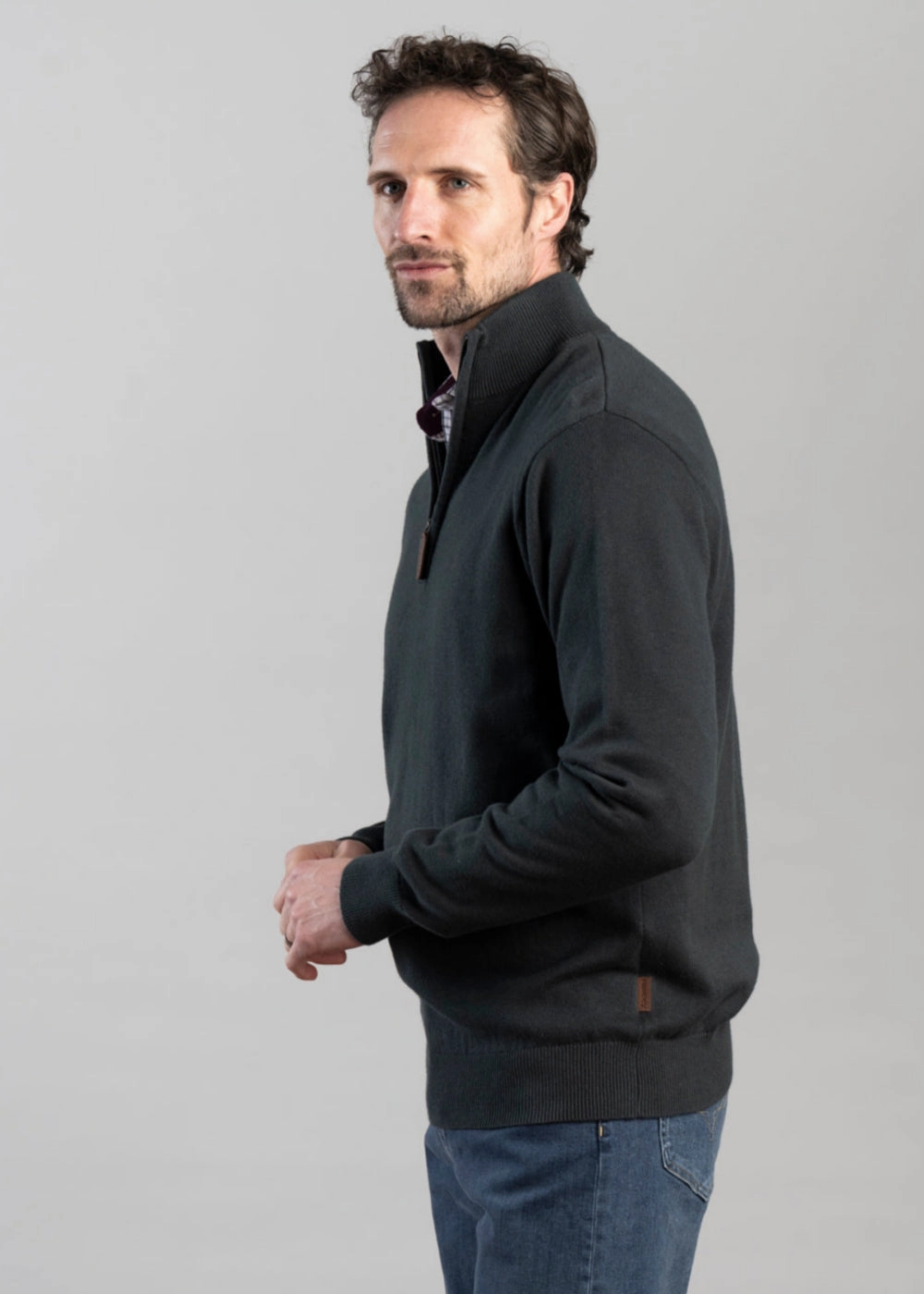 Calton Cotton Cashmere 1/4 Zip Jumper Exclusive Online Discount Shop the Savings