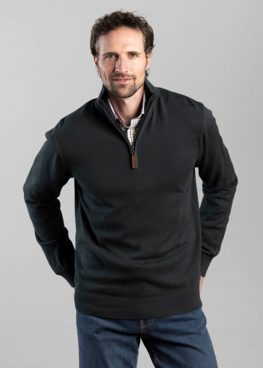 Calton Cotton Cashmere 1/4 Zip Jumper Hot Sale Today Mega Discount Today