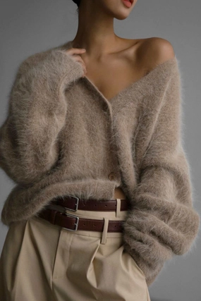 Mega Sale Now Fuzzy Button Down Long Sleeve Cardigan