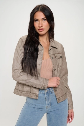 Limited Time Sale Sweet Deal Inside Coalition La Button Down Cargo Vegan Leather Shacket