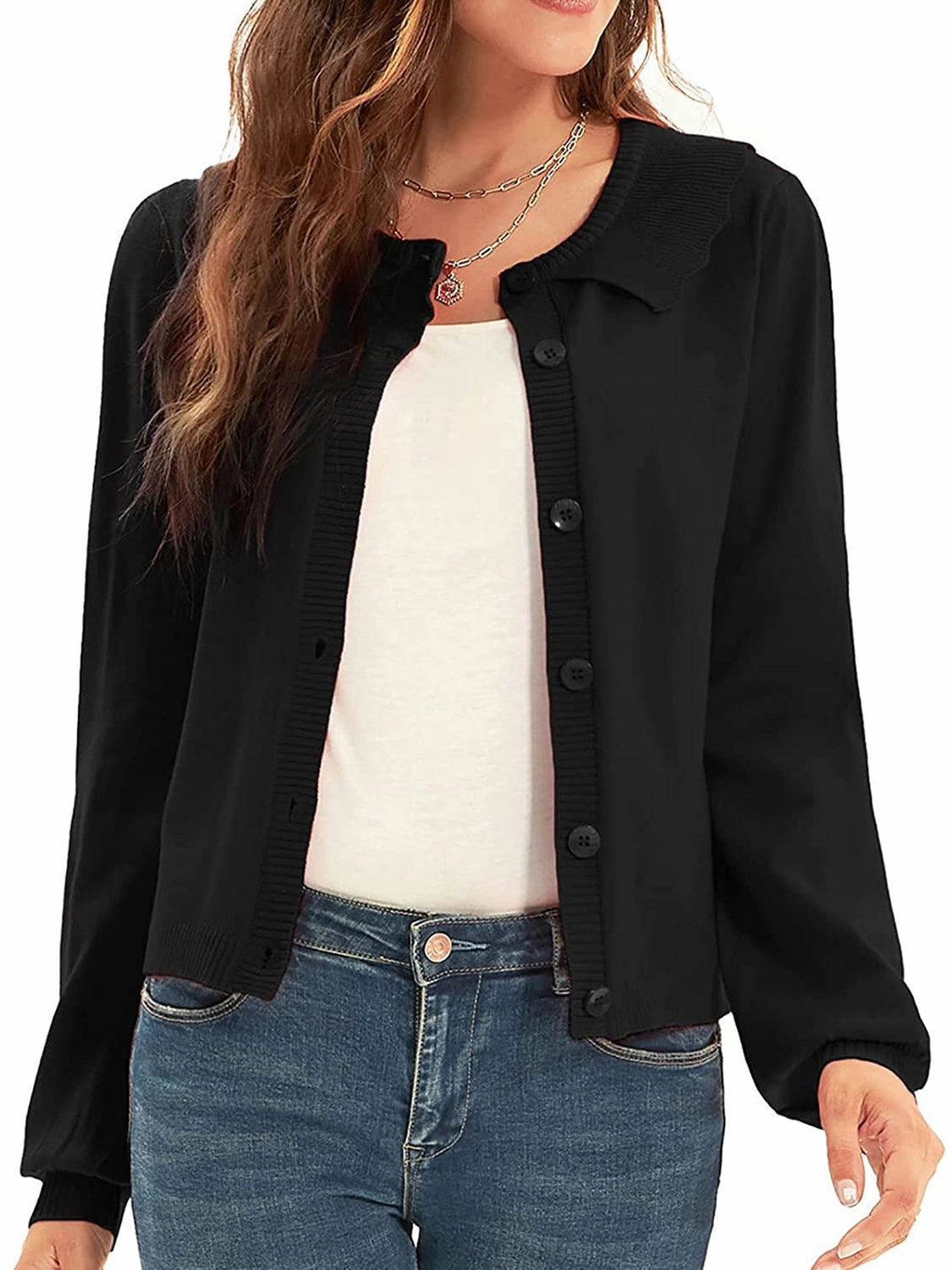 Save Today Only Collared Long Sleeve Button Down Cardigan