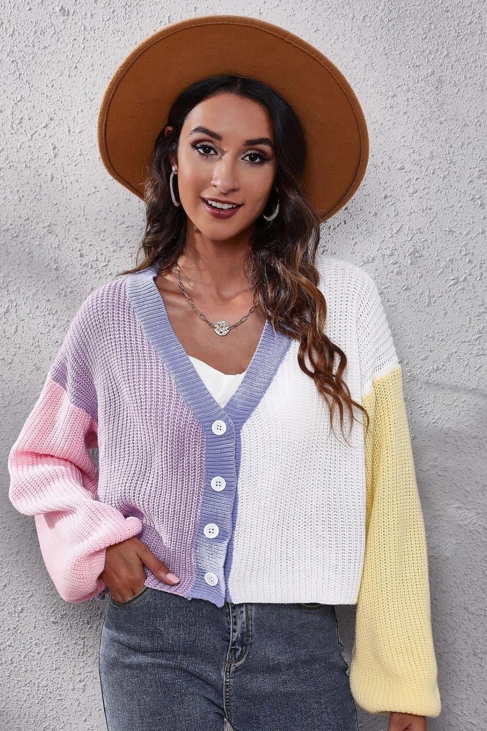 Color Block Ribbed Long Sleeve Cardigan Hot Sale Alert