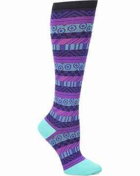 Comfortiva Compression Sock - Fun Stripes Black/Purple-936501S Grab Save Today