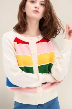 Todays Special Savings Shop the Best Deals Contrast Button Down Long Sleeve Cardigan