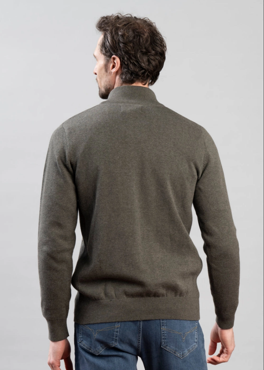 Cotton Half Zip Knitted Jumper Shop the Savings Now