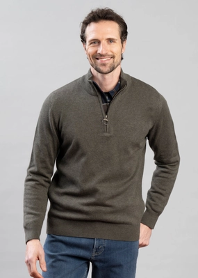 Cotton Half Zip Knitted Jumper Dont Miss Out